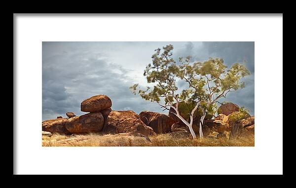 Aboriginal Framed Print featuring the photograph Devils marbles Australia by Dirk Ercken