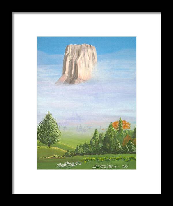Devils Tower Framed Print featuring the painting Devil's Tower by Phyllis Kaltenbach
