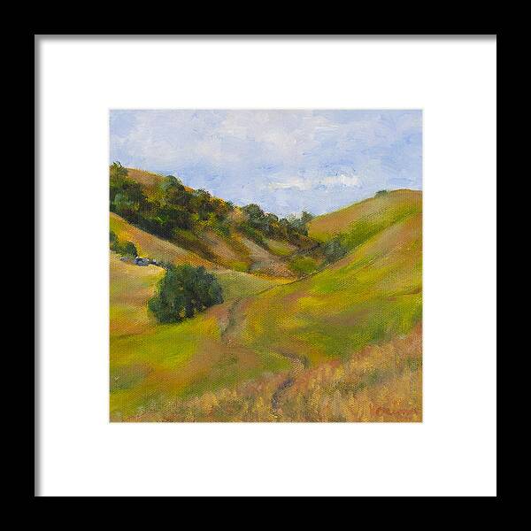 Hills Framed Print featuring the painting Diablo Foothills by Kerima Swain