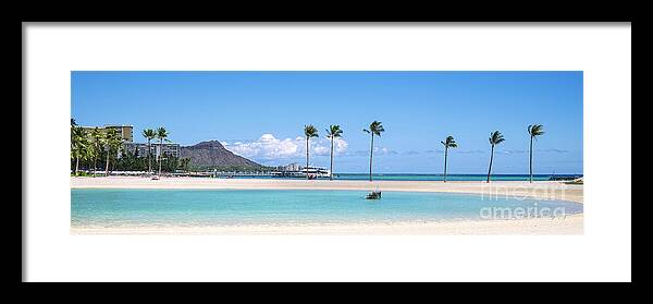 Diamond Head Framed Print featuring the photograph Diamond Head and the Hilton Lagoon 3 to 1 Aspect Ratio by Aloha Art