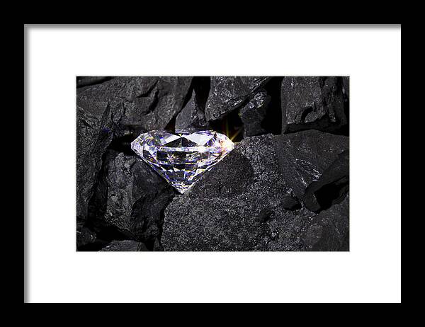 Black Color Framed Print featuring the photograph Diamond in the rough by RTimages