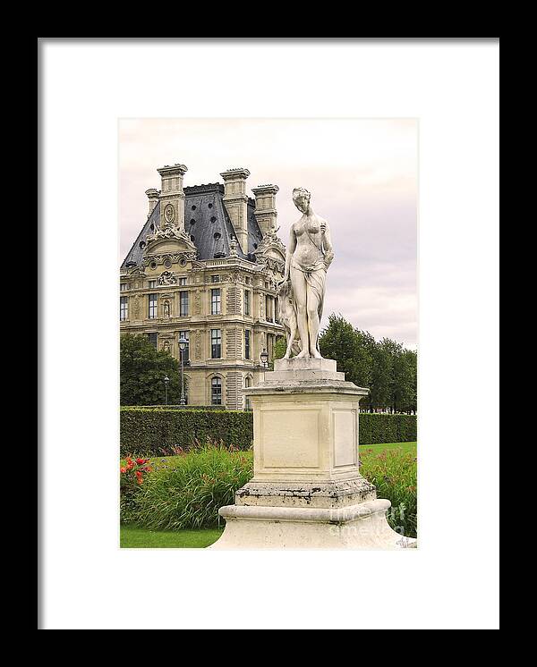 Diana Huntress Tuileries Framed Print featuring the photograph Diana Huntress Tuileries Garden by Victoria Harrington