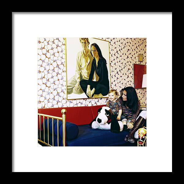 1970s Style Framed Print featuring the photograph Diane Von Furstenberg With Her Son by Horst P. Horst