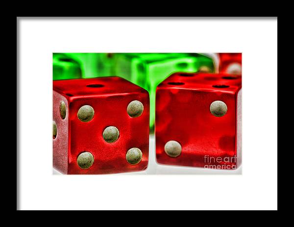 Paul Ward Framed Print featuring the photograph Dice - Lucky Seven by Paul Ward