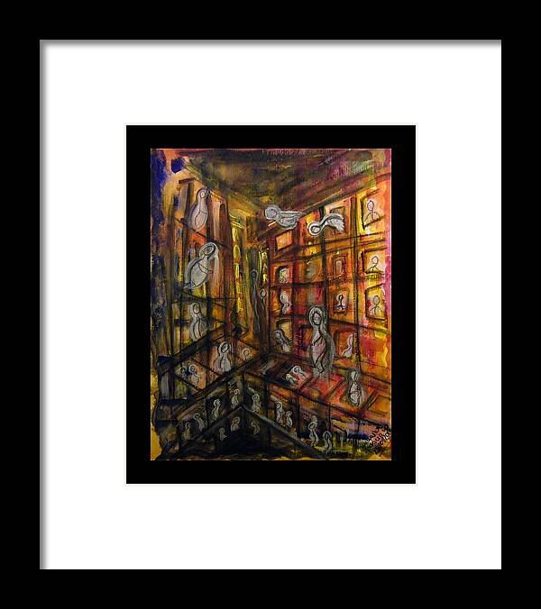 City Framed Print featuring the painting Die Seele Der Stadt - The Soul Of The City by Mimulux Patricia No