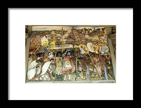 Mexico Framed Print featuring the painting Diego Rivera Mural by Dick Davis