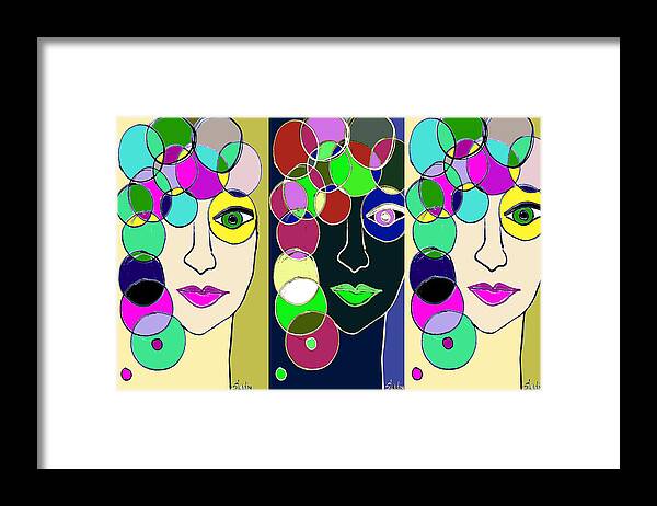 Different Sides Of Me Framed Print featuring the digital art Different Sides of Me by Sladjana Lazarevic