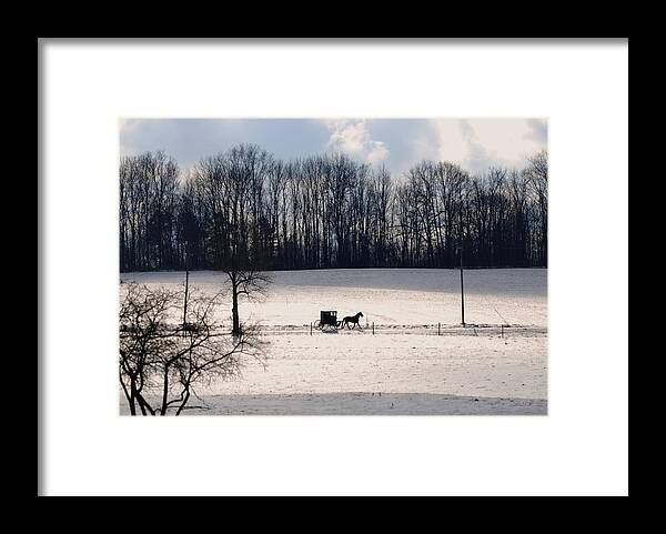 Horse And Buggy Framed Print featuring the photograph Different way of life by Tracy Winter