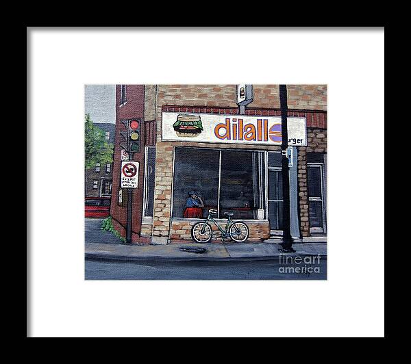 Dilallo Framed Print featuring the painting Dilallo Notre-Dame Ouest by Reb Frost