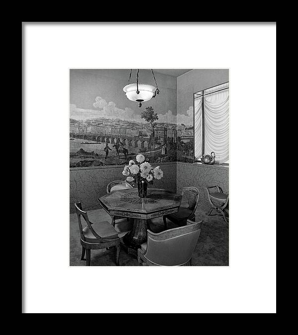 Architecture Framed Print featuring the photograph Dining Room In Helena Rubinstein's Home by F. S. Lincoln