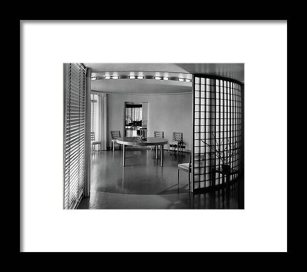 Architecture Framed Print featuring the photograph Dining Room In Mr. And Mrs. Alfred J. Bromfield by Hedrich-Blessing