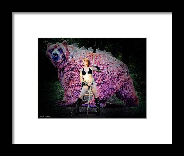 Fantasy Framed Print featuring the photograph Dire Bear by Jon Volden