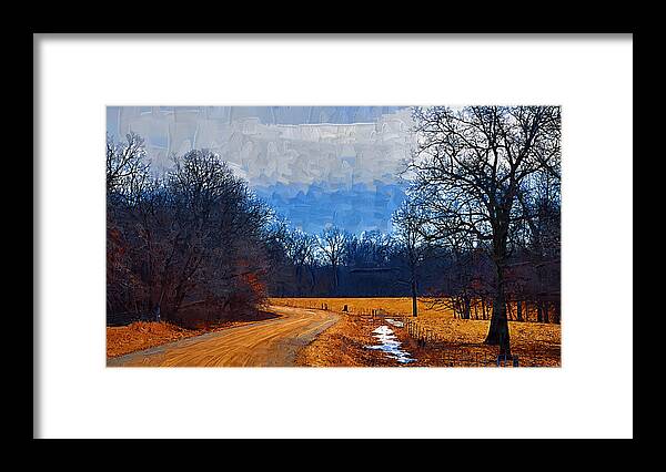 Country Framed Print featuring the painting Dirt Road by Kirt Tisdale
