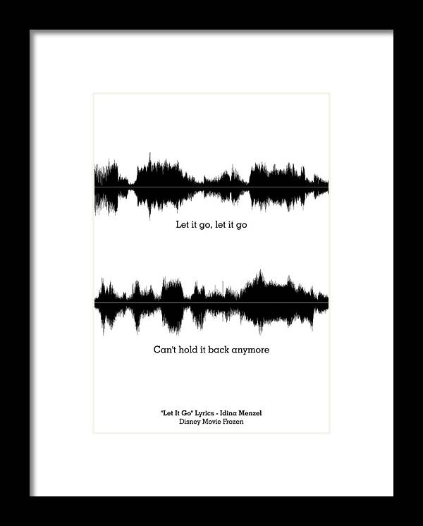 Inspirational Framed Print featuring the digital art Disney Movie Frozen Music Waveform Print Poster by Lab No 4 - The Quotography Department