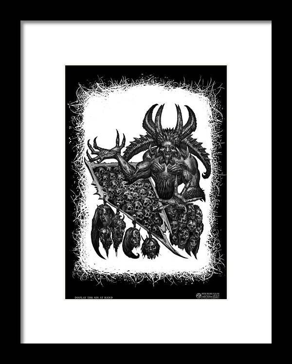 Tony Koehl Framed Print featuring the drawing Display the Sins at Hand by Tony Koehl