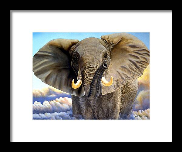 Elephant Framed Print featuring the painting Distant Thunder by Daniel Adams