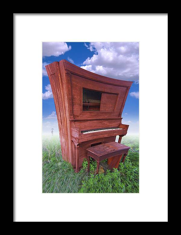 Distorted Upright Piano Framed Print featuring the photograph Distorted Upright Piano by Mike McGlothlen