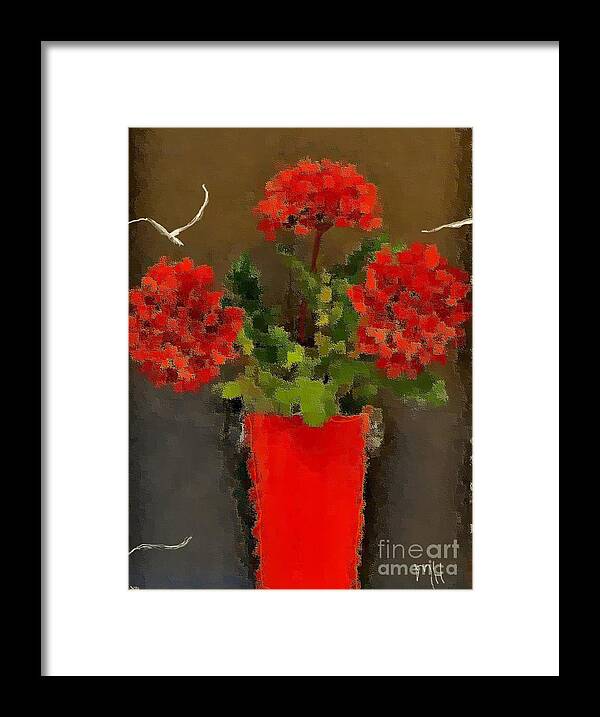 Photo Framed Print featuring the photograph Distressed Red Flowers Pictures by Marsha Heiken