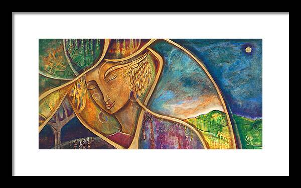 Divine Wisdom Framed Print featuring the painting Divine Wisdom by Shiloh Sophia McCloud