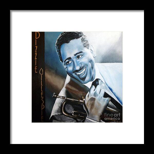 Portraits Framed Print featuring the painting Dizzie Gillespie by Michelle Brantley