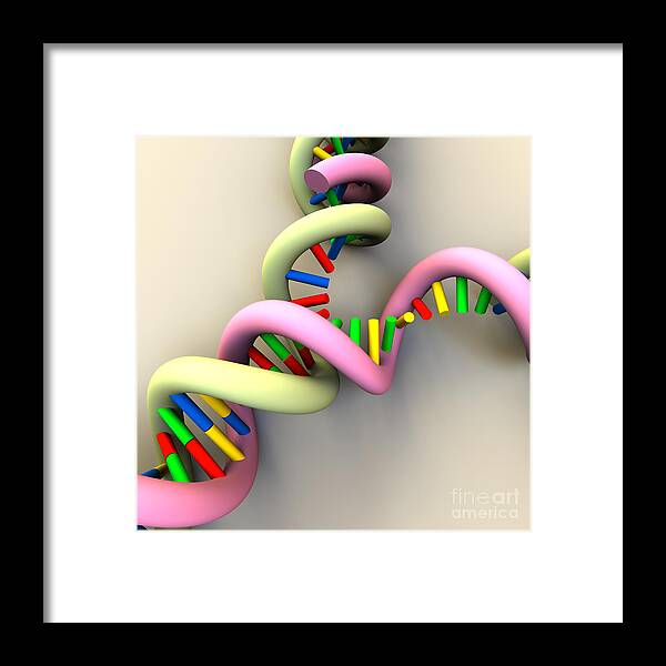 Acid Framed Print featuring the digital art DNA Replication Fork #7 by Russell Kightley