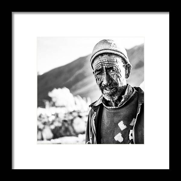 Dignity Framed Print featuring the photograph Do We Wear Our Lives Into Our Faces? by Aleck Cartwright
