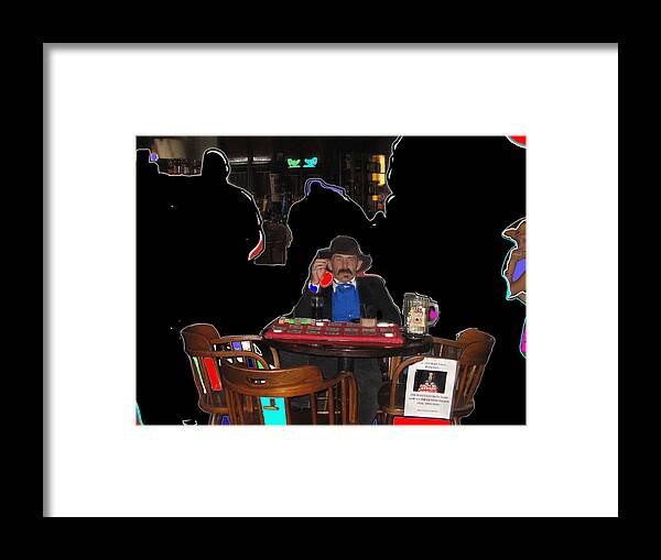 Doc Holliday Of Today Faro Crystal Palace Saloon Tombstone Arizona Hand Drawn Later Framed Print featuring the photograph Doc Holiday of today faro Crystal Palace Saloon Tombstone Arizona 2004-2009 by David Lee Guss
