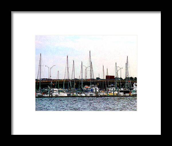 Boat Framed Print featuring the photograph Docked Boats Norfolk VA by Susan Savad