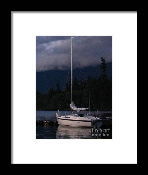 Night Framed Print featuring the photograph Docked For The Night by Vivian Martin
