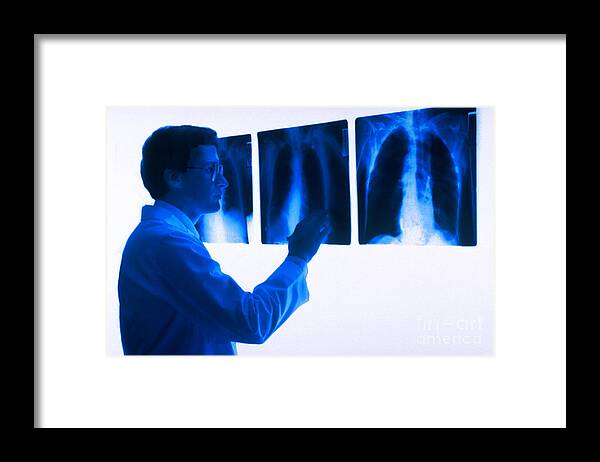 Horizontal Framed Print featuring the photograph Doctor Views X-rays by Dennis Potokar