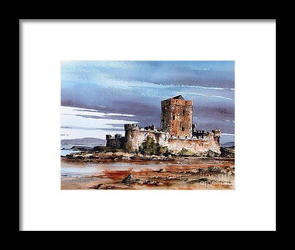 Val Byrne Framed Print featuring the painting DONEGAL Doe Castle nr Creeslough by Val Byrne