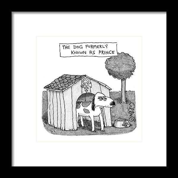 Dogs Framed Print featuring the drawing Dog Formerly Known As Prince by J.C. Duffy