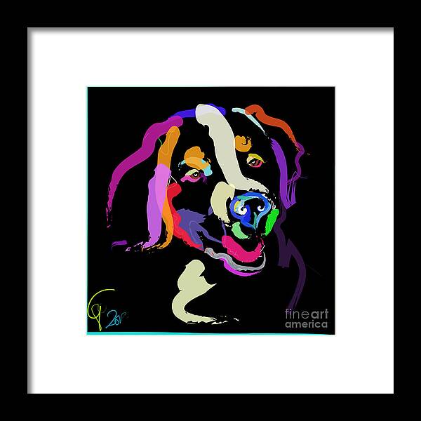 Dog Framed Print featuring the painting Dog Iggy Color me bright by Go Van Kampen