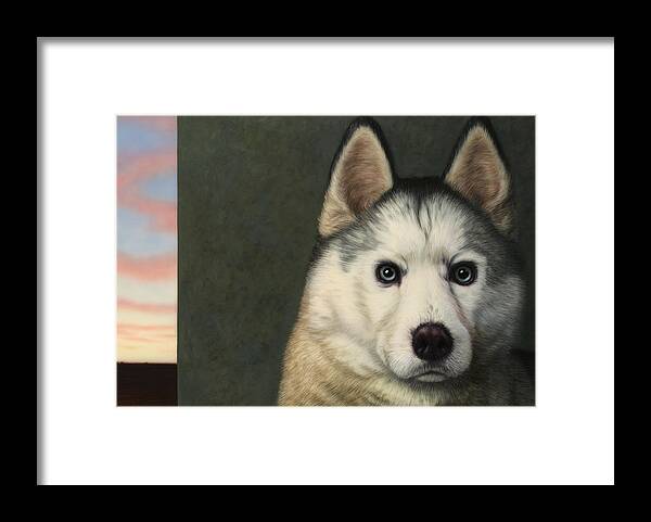 Dog Framed Print featuring the painting Dog-Nature 9 by James W Johnson