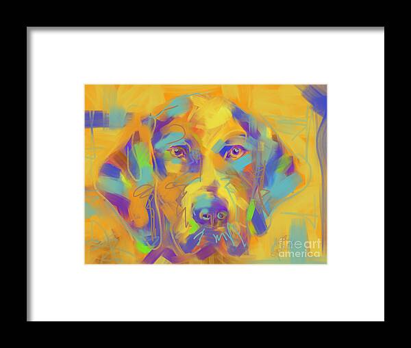 Dog Framed Print featuring the painting Dog Noor by Go Van Kampen