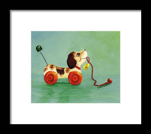Toy Framed Print featuring the painting Dog Pull Toy by Donna Tucker