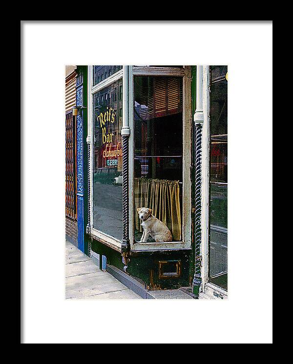 Dog Framed Print featuring the photograph Doggy In The Window Version - 4 by Larry Mulvehill