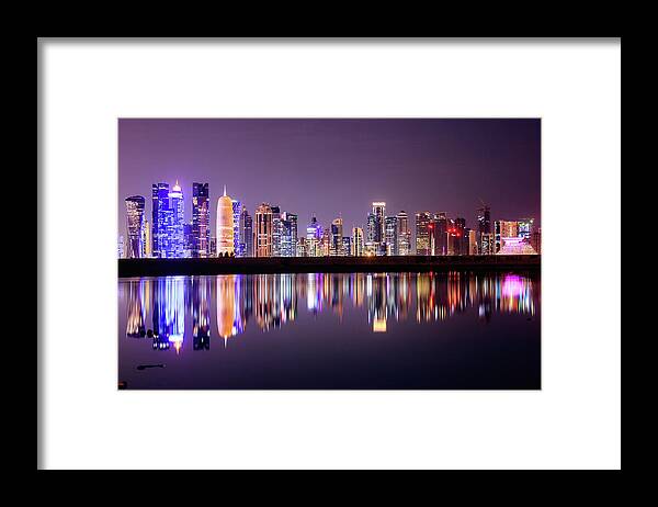 West Bay Framed Print featuring the photograph Doha Skyscrapers by Photography By Lubaib Gazir