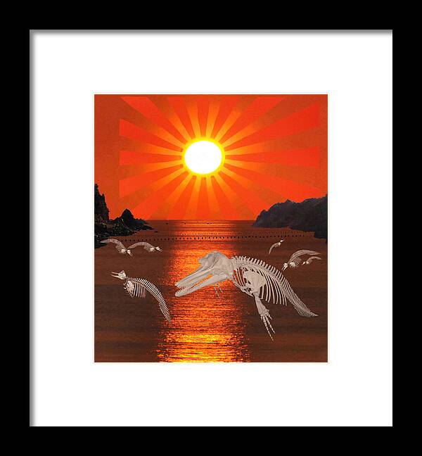 Dolphin Bay Framed Print featuring the digital art Dolphin Bay Taiji Cove by Eric Kempson