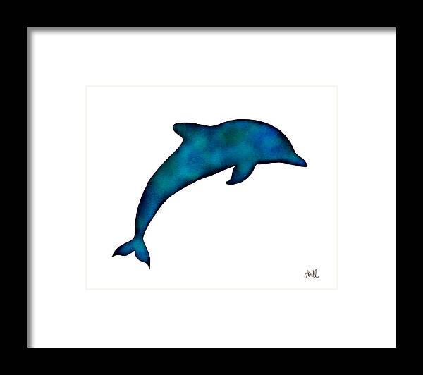 Dolphin Framed Print featuring the painting Dolphin by Laura Bell