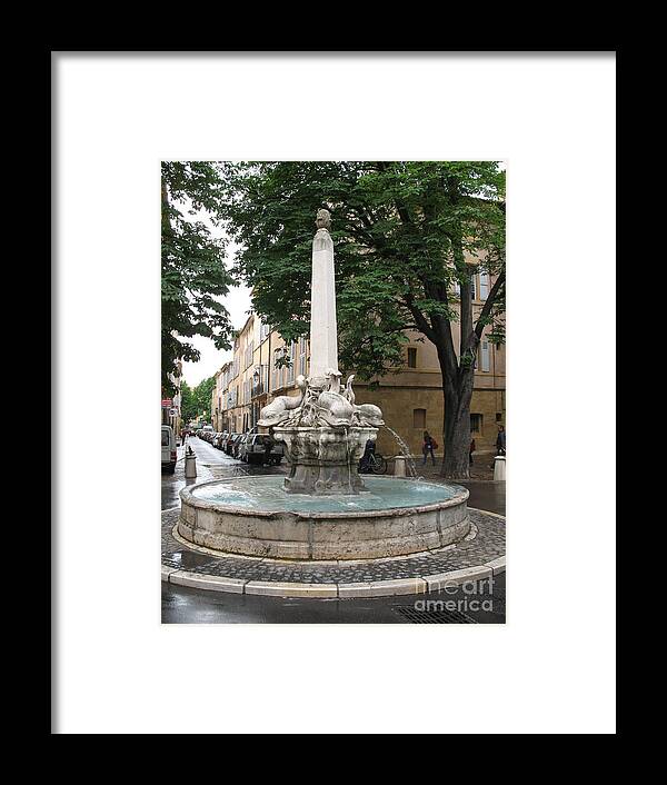Dolphin Fountain Framed Print featuring the photograph Dolphinfountain - Aix en Provence by Christiane Schulze Art And Photography