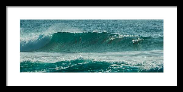 Africa Framed Print featuring the photograph Dolphins in wave 10 by Alistair Lyne