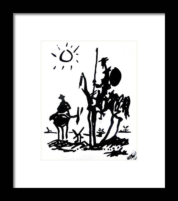Don Quixote Framed Print featuring the painting Don Quixote by MB Dallocchio