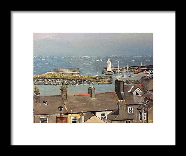 Landscape Framed Print featuring the painting Donaghadee Ireland Irish Sea by Brenda Brown