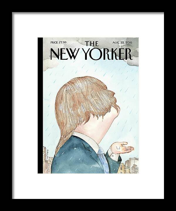 Hillary Clinton Framed Print featuring the painting Donald's Rainy Days by Barry Blitt