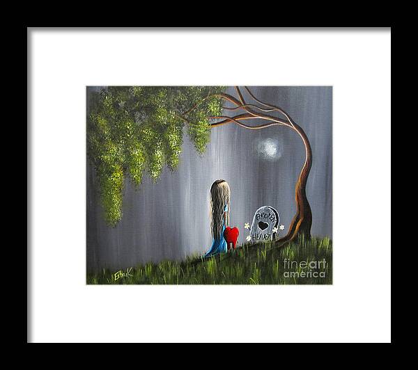 Lowbrow Framed Print featuring the painting Don't Worry I Won't Let That Happen To You by Shawna Erback by Moonlight Art Parlour