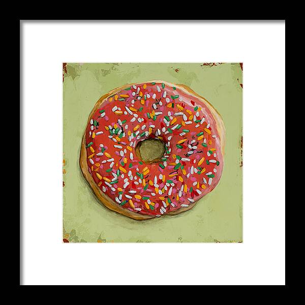 Donut Framed Print featuring the painting Donut #1 by David Palmer