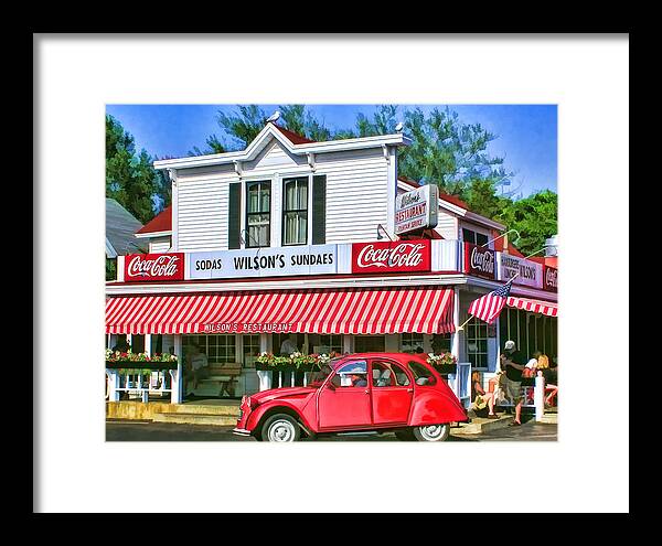 Door County Framed Print featuring the painting Door County Wilson's Restaurant and Ice Cream Parlor by Christopher Arndt