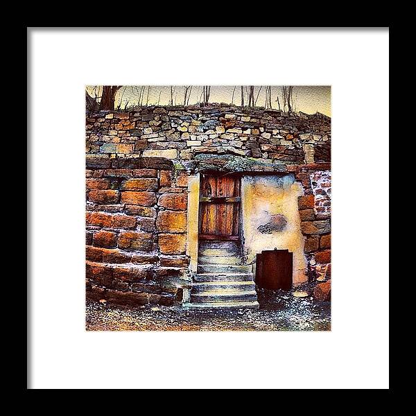 Art Framed Print featuring the photograph #door #steps #stairs #brick #art by Jill Battaglia