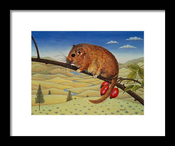 5 5x7 5ins Framed Print featuring the photograph Dormouse Number Two, 1994 by Ditz